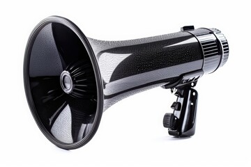 A detailed image of a megaphone, indicating marketing and promotion efforts, isolated on a white background