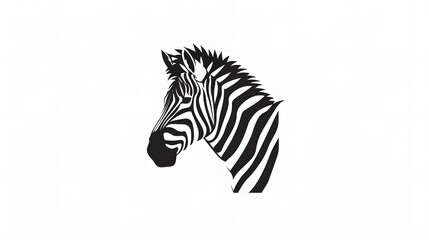 Zebra logo. Isolated zebra on white background. 
