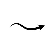Hand drawn arrow. Curved arrow line. Vector Illustration