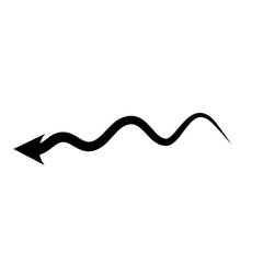 Hand drawn arrow. Curved arrow line. Vector Illustration