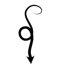 Hand drawn arrow. Curved arrow line. Vector Illustration