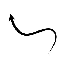 Hand drawn arrow. Curved arrow line. Vector Illustration