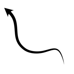 Hand drawn arrow. Curved arrow line. Vector Illustration
