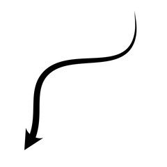 Hand drawn arrow. Curved arrow line. Vector Illustration