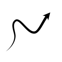 Hand drawn arrow. Curved arrow line. Vector Illustration
