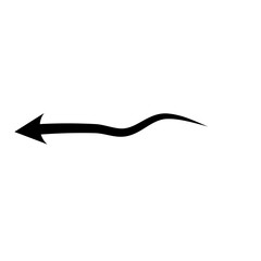 Hand drawn arrow. Curved arrow line. Vector Illustration
