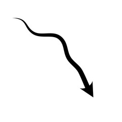 Hand drawn arrow. Curved arrow line. Vector Illustration