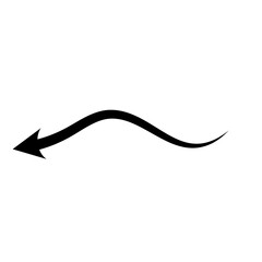 Hand drawn arrow. Curved arrow line. Vector Illustration