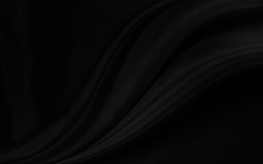 Black gray satin dark fabric texture luxurious shiny that is abstract silk cloth background with patterns soft waves blur beautiful.