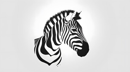 Zebra logo. Isolated zebra on white background. 