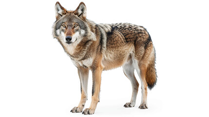 Obraz premium Gray wolf isolated on white background Generative AI