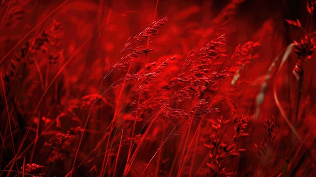 seed for red grass in a countryside setting