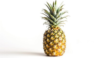 Vibrant pineapple captured against a pristine white backdrop, its unique texture and juicy sweetness ready to tantalize taste buds