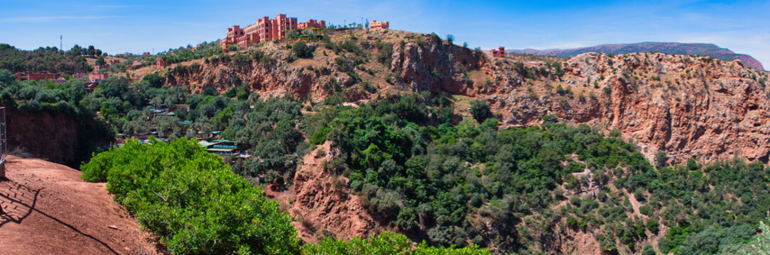 Cascadas de Ouzoud is a popular tourist attraction in Morocco, located in the Atlas Mountains. The name "Ouzoud" means "the voice of the water" in Berber, which is fitting given the stunning 3-tiered 