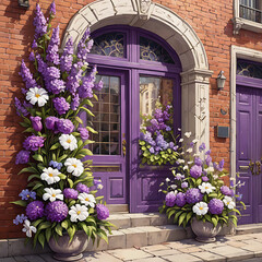 Fototapeta premium window with flowers