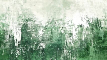 Painting with an edge brush Green and white Grunge