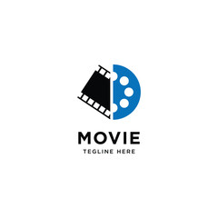 Movie cinema film logo design template