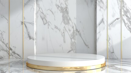 Elegant white marble pedestal in luxurious, refined interior setting