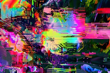 Abstract, colorful glitch background