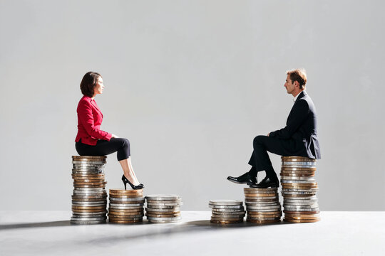 Gender pay gap concept. Generative AI