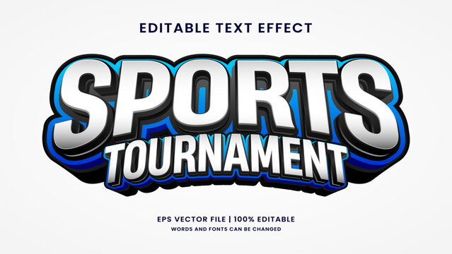 Sports Tournament 3d editable text effect style game template