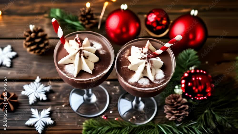 Canvas Prints  Savor the festive spirit with a holidaythemed chocolate dessert