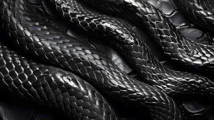 black snake skin texture for background. 