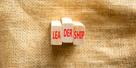 Leadership symbol. Concept word Leadership on beautiful wooden blocks. Beautiful canvas background....