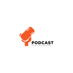 Podcast icon logo design template