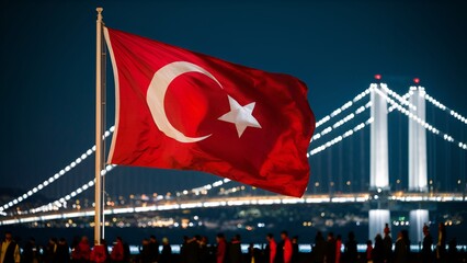 Realistic background for Democracy and National Unity Day in Turkey. 