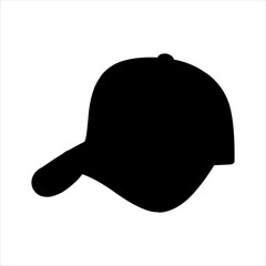 Baseball cap silhouette isolated on white background. Baseball cap icon vector illustration design.