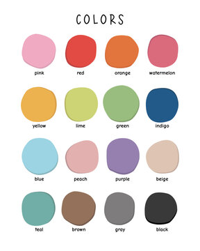 Learning Basic Colors: Primary, Secondary, and Tertiary for Preschool/Kindergarten Kids. Educational Set for Children and Toddlers. Back to School