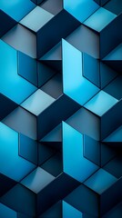 Obraz premium Abstract Blue Geometric Architectural Background with Modern Texture Pattern and Polygonal Shapes