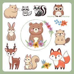 Cute animals forest decoration
