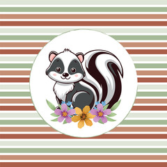 Naklejka premium Cute animals forest decoration 