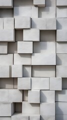 Geometric Abstract Architecture Facade Made of Stone Blocks