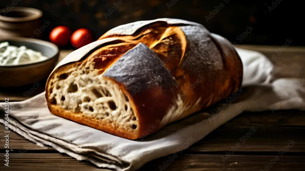 Wall mural  Deliciously rustic bread ready to be savored