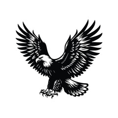 Obraz premium Eagle vector emblem black on white background