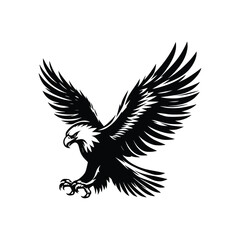 Eagle vector emblem black on white background