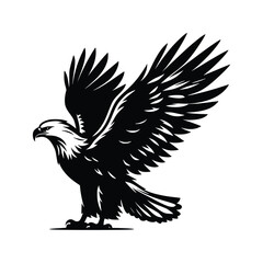 Obraz premium Eagle vector emblem black on white background