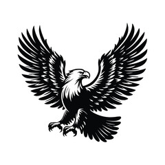 Fototapeta premium Eagle vector emblem black on white background