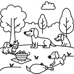 Dachshund Dog Coloring Page for Kids