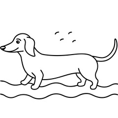 Dachshund Dog Coloring Page for Kids