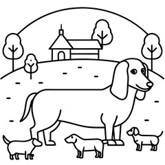 Dachshund Dog Coloring Page for Kids