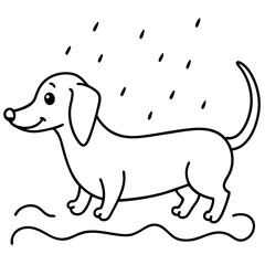 Dachshund Dog Coloring Page for Kids