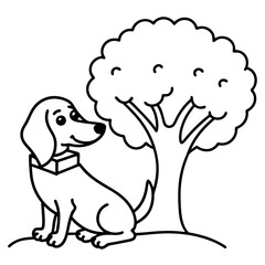 Dachshund Dog Coloring Page for Kids