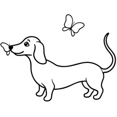 Dachshund Dog Coloring Page for Kids