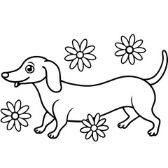 Dachshund Dog Coloring Page for Kids