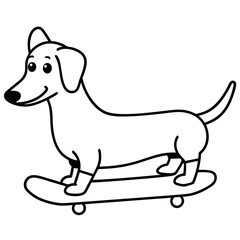 Dachshund Dog Coloring Page for Kids