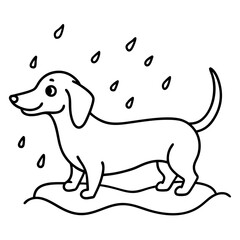 Dachshund Dog Coloring Page for Kids